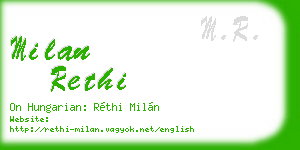 milan rethi business card