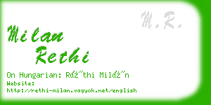 milan rethi business card